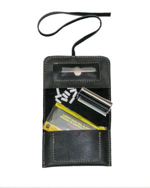 TABAQUERA CUERO NEGRO